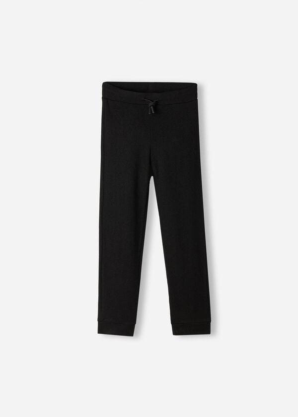 leggings sportivi elasticizzati in misto cashmere calzedonia per bambini neri