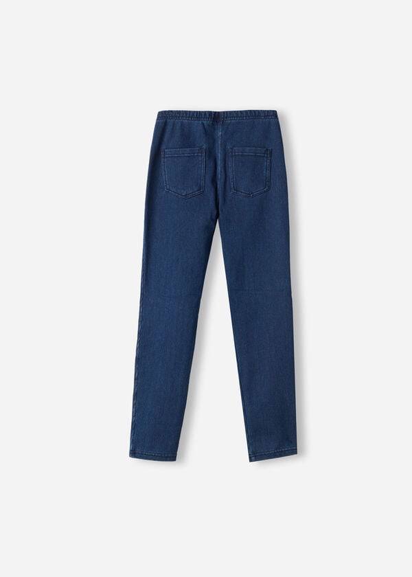 leggings termici in denim calzedonia per bambini blu