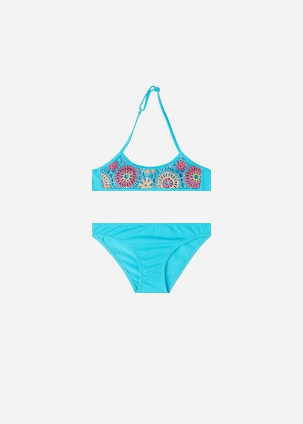 costume da bagno capri due pezzi calzedonia per bambini turchese