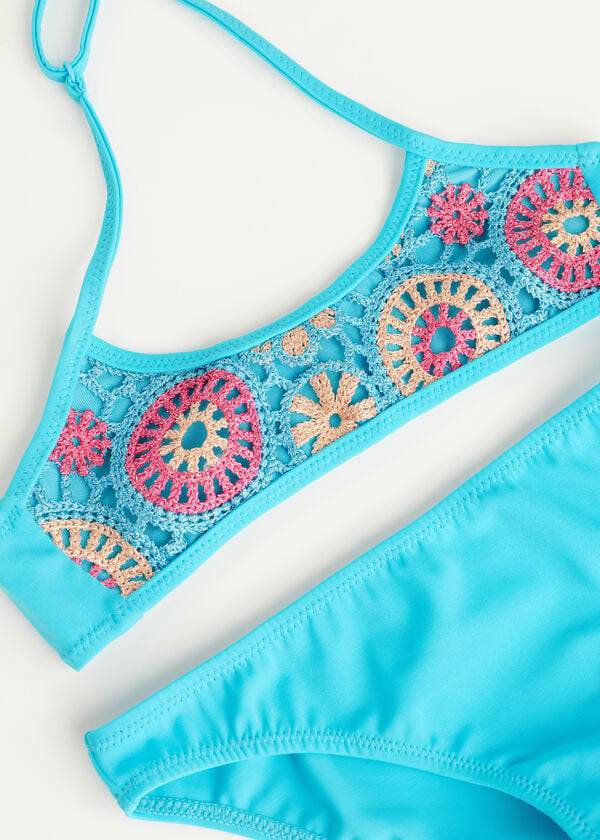costume da bagno capri due pezzi calzedonia per bambini turchese