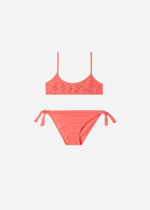 costume da bagno due pezzi corfù per bambini di calzedonia arancione