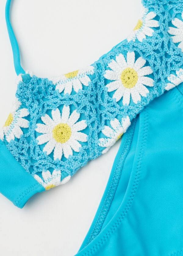 costume da bagno due pezzi margherita calzedonia per bambini turchese
