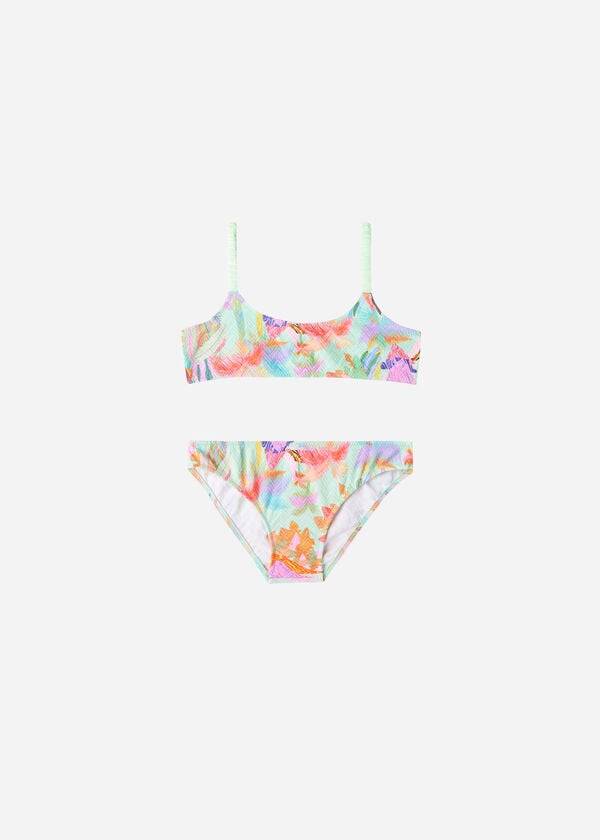 costume da bagno due pezzi tahiti calzedonia per bambini verde