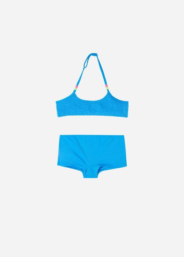 calzedonia - costume da bagno due pezzi san diego per bambini blu