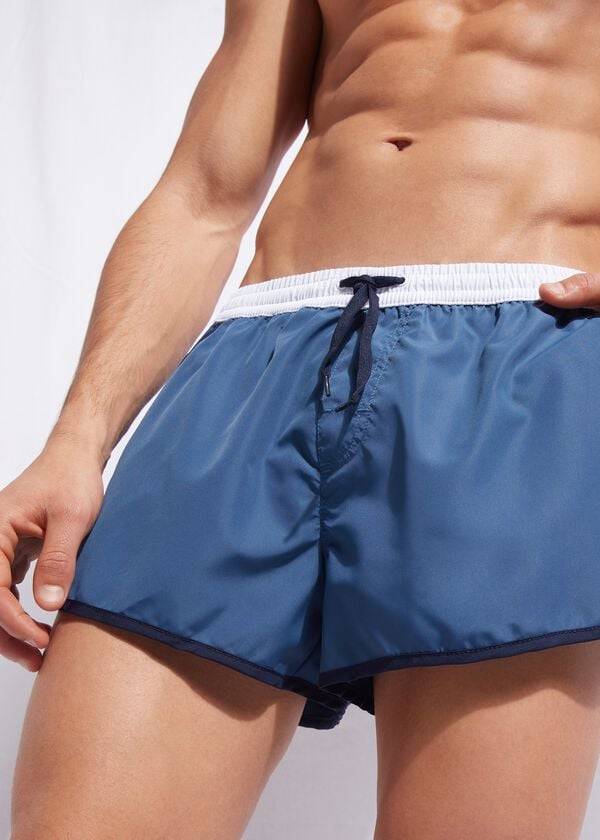 costume da bagno da uomo calzedonia venice beach blubianco