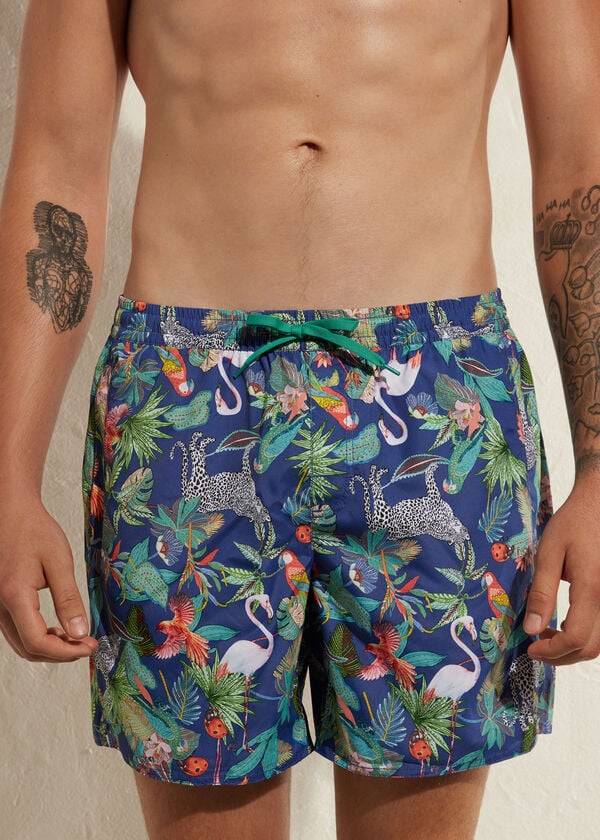 costume da bagno da uomo calzedonia formentera verde blu
