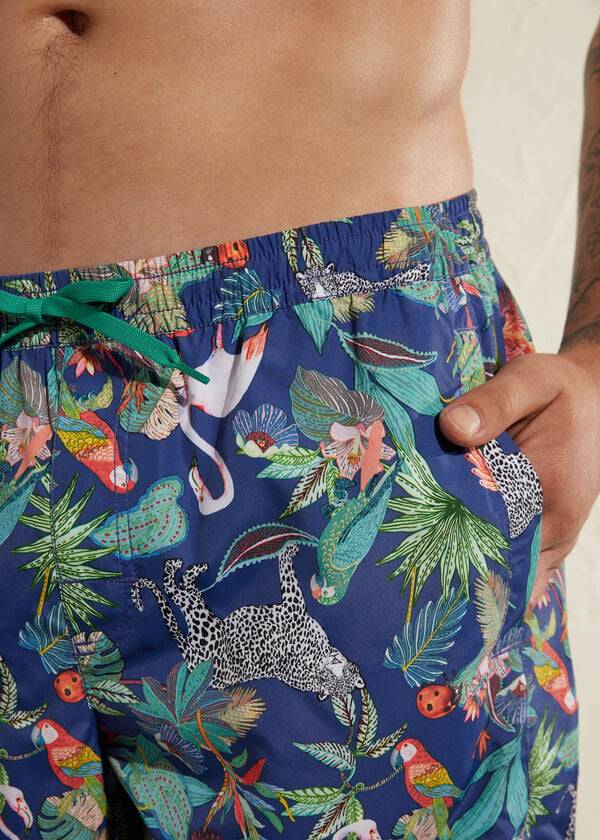 costume da bagno da uomo calzedonia formentera verde blu
