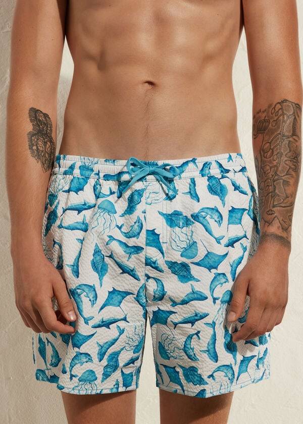 costume da bagno da uomo calzedonia formentera turchesebianco