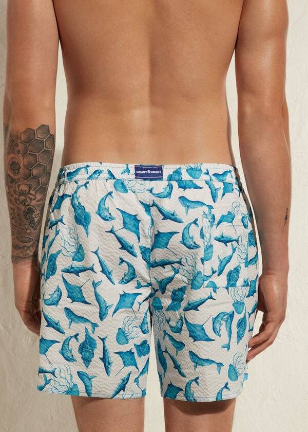 costume da bagno da uomo calzedonia formentera turchesebianco