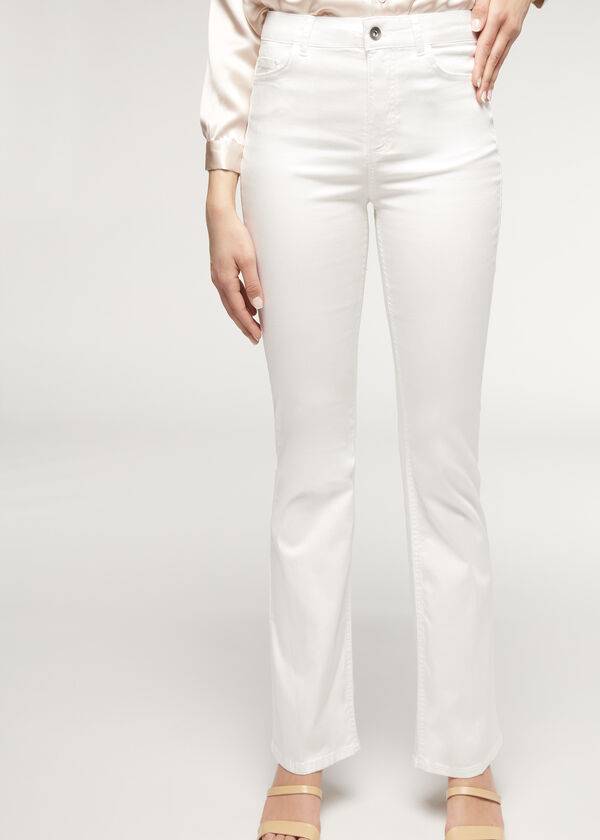 jeans da donna calzedonia eco light flared denim bianco