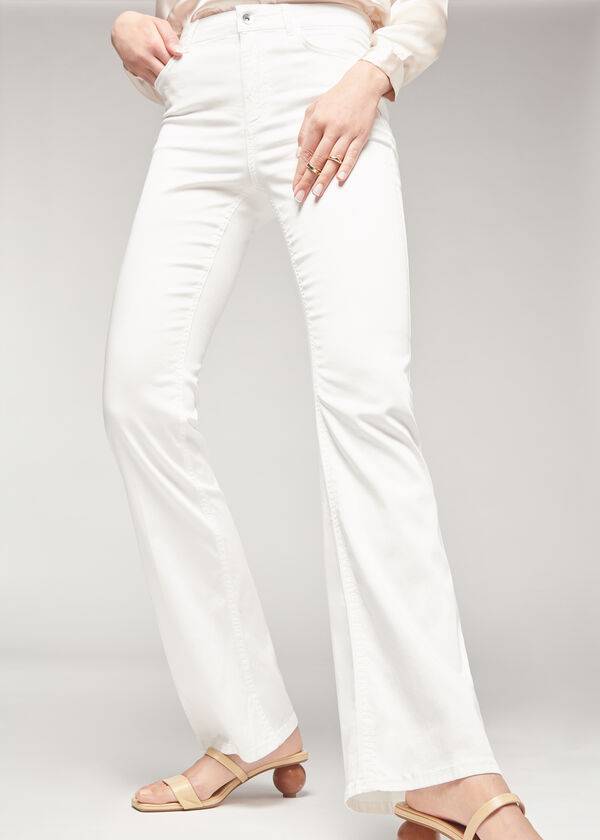 jeans da donna calzedonia eco light flared denim bianco