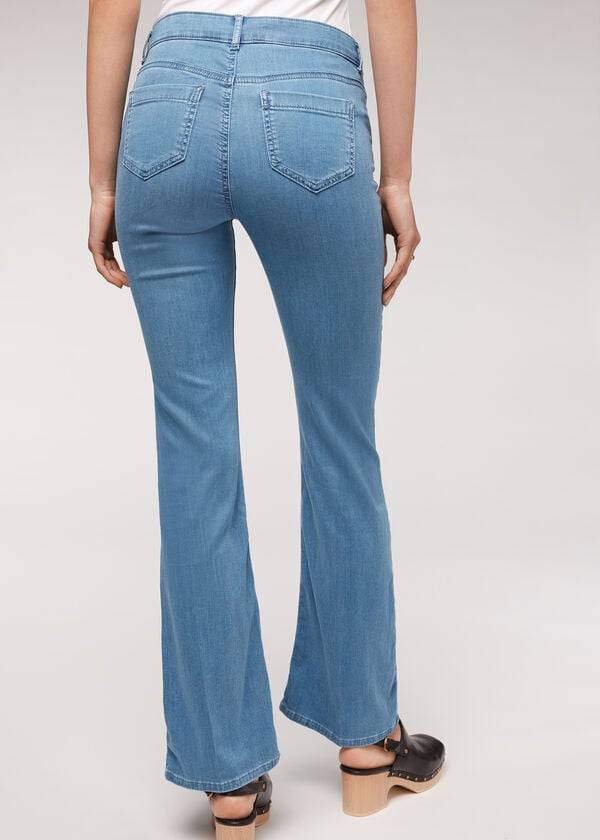 jeans da donna in denim svasato eco light calzedonia blu
