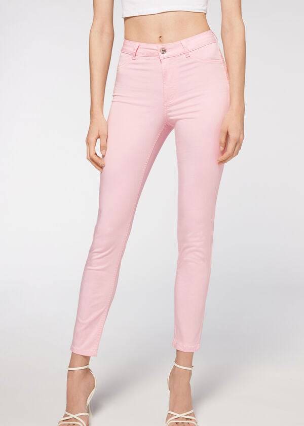 jeans da donna in denim rosa calzedonia eco light push up