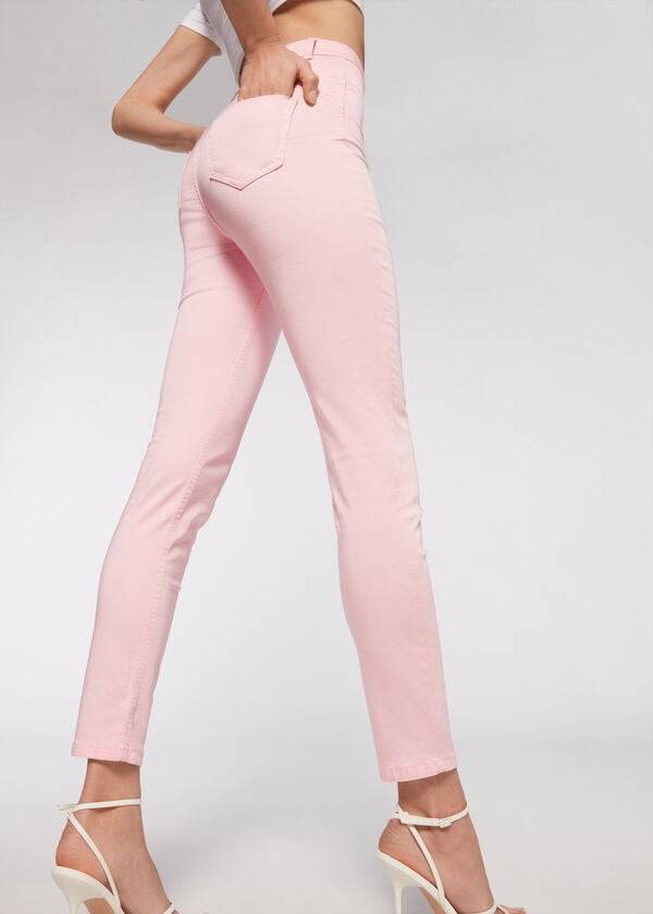 jeans da donna in denim rosa calzedonia eco light push up