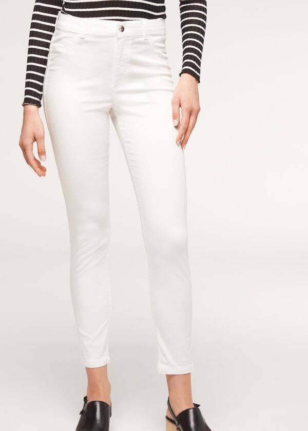 jeans da donna calzedonia eco light push up in denim bianco