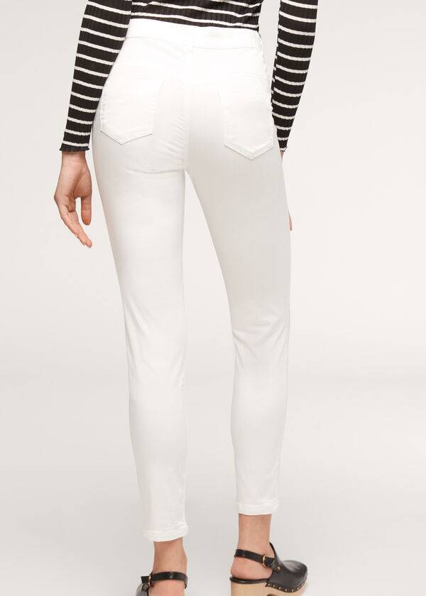 jeans da donna calzedonia eco light push up in denim bianco