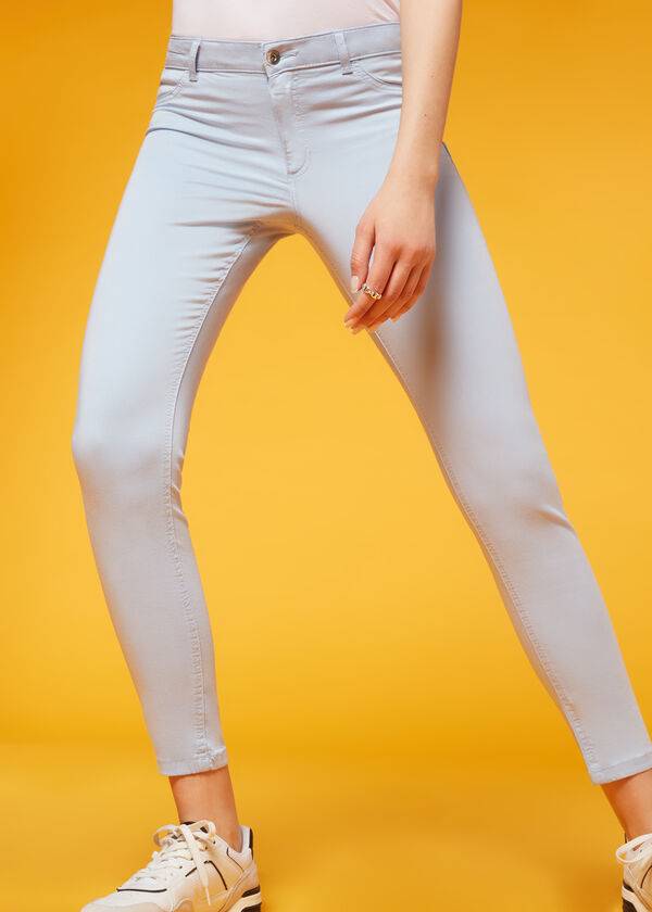 jeans da donna in denim beige calzedonia eco light push up