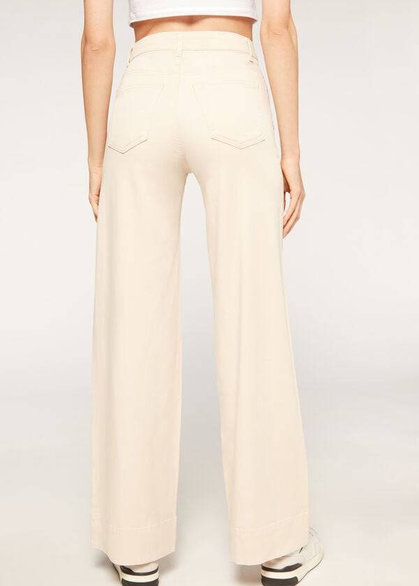 jeans calzedonia eco palazzo da donna marrone beige
