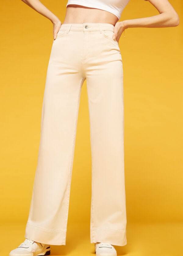 jeans calzedonia eco palazzo da donna marrone beige