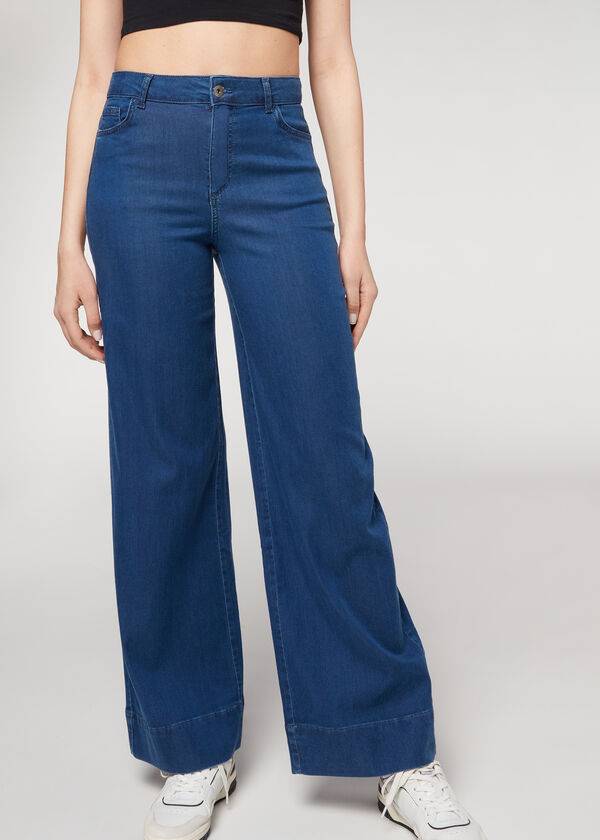 jeans calzedonia eco palazzo da donna blu navy