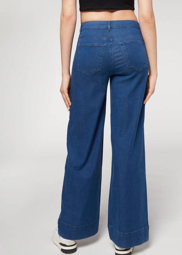 jeans calzedonia eco palazzo da donna blu navy