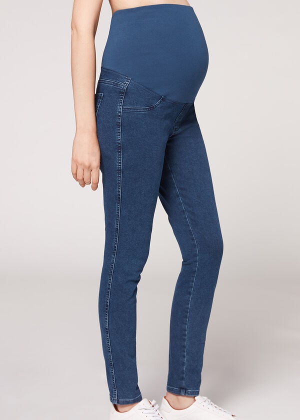 jeans premaman calzedonia da donna blu