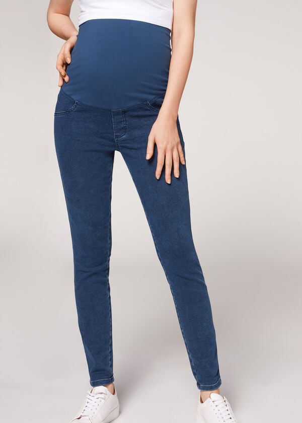 jeans premaman calzedonia da donna blu