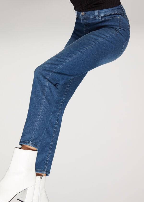 jeans super skinny a vita alta in denim super flex di calzedonia blu da donna
