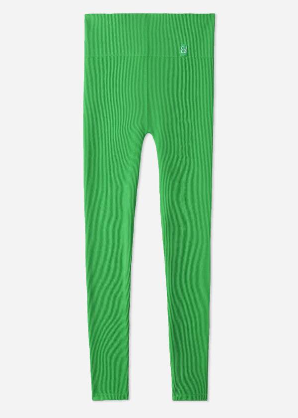 leggings sportivi senza cuciture a costine fini calzedonia verdi da donna