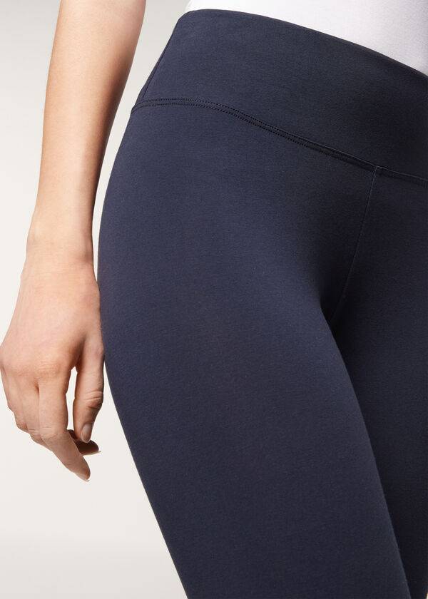 leggings da donna in cotone supima calzedonia blu