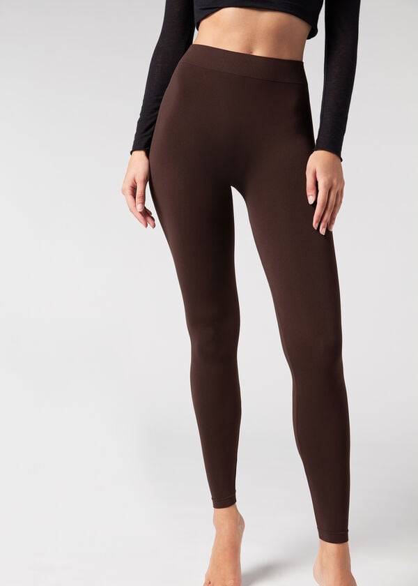 leggings da donna in microfibra ultra coprente calzedonia marrone