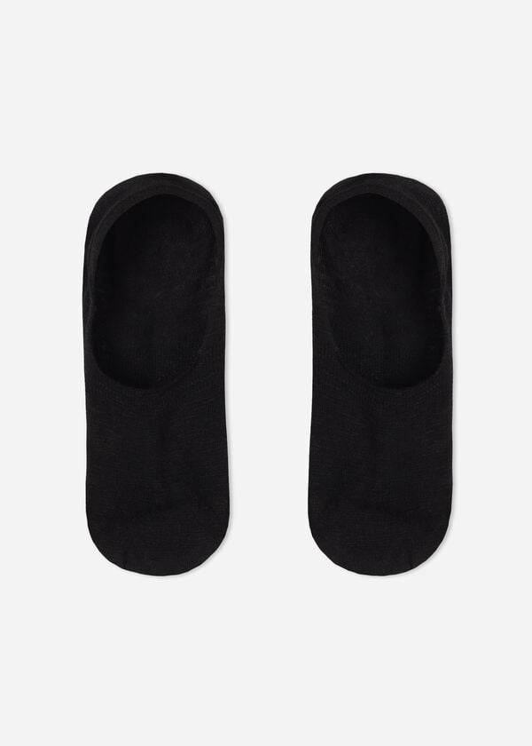 calzini invisibili da donna in lino e viscosa calzedonia neri