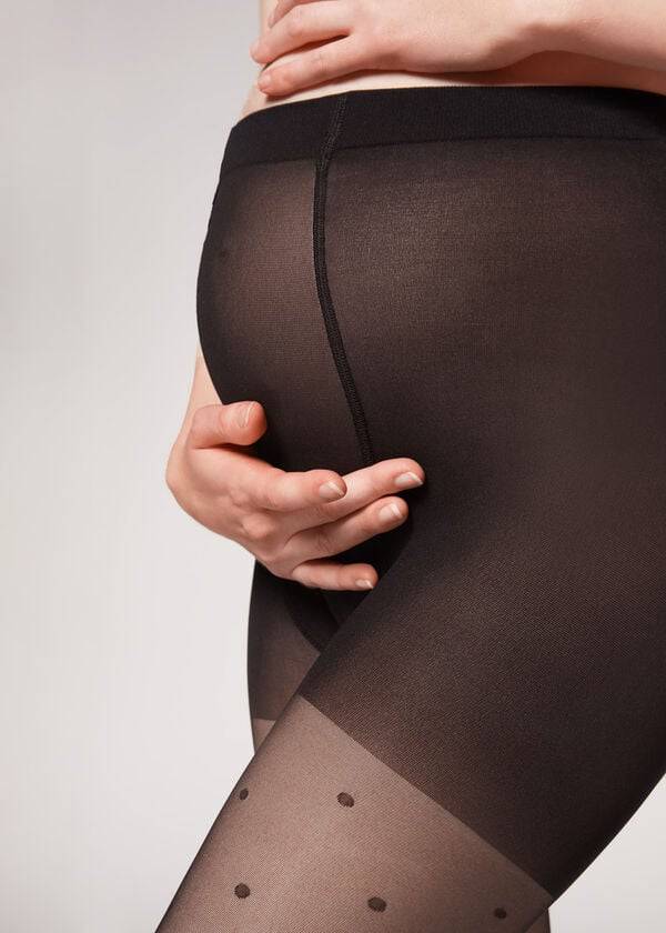 collant premaman a pois neri calzedonia da donna