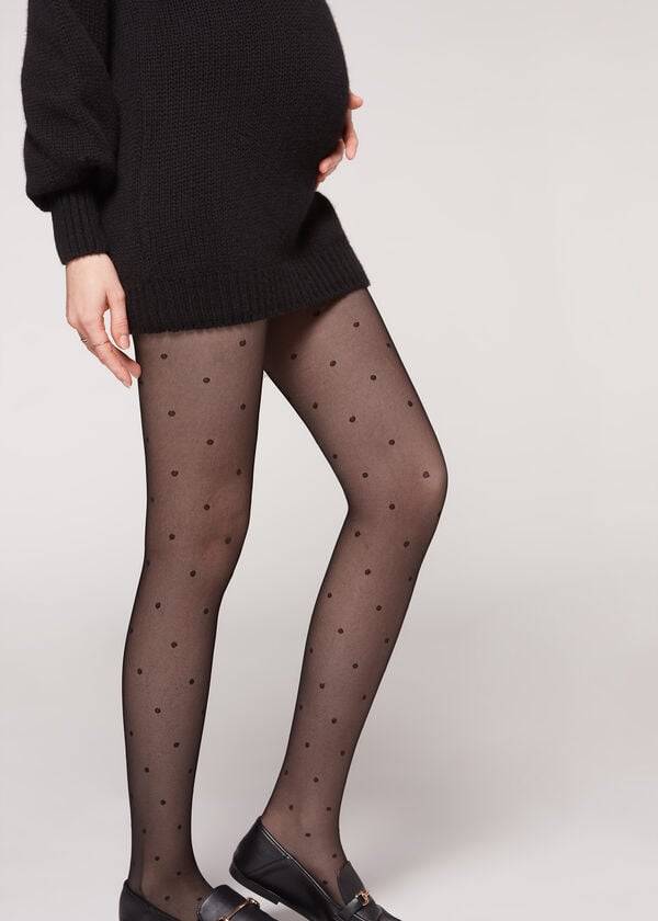collant premaman a pois neri calzedonia da donna