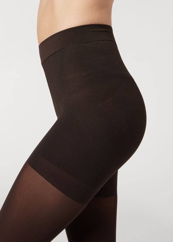 collant coprente calzedonia 50 denari total shaper da donna color caffè