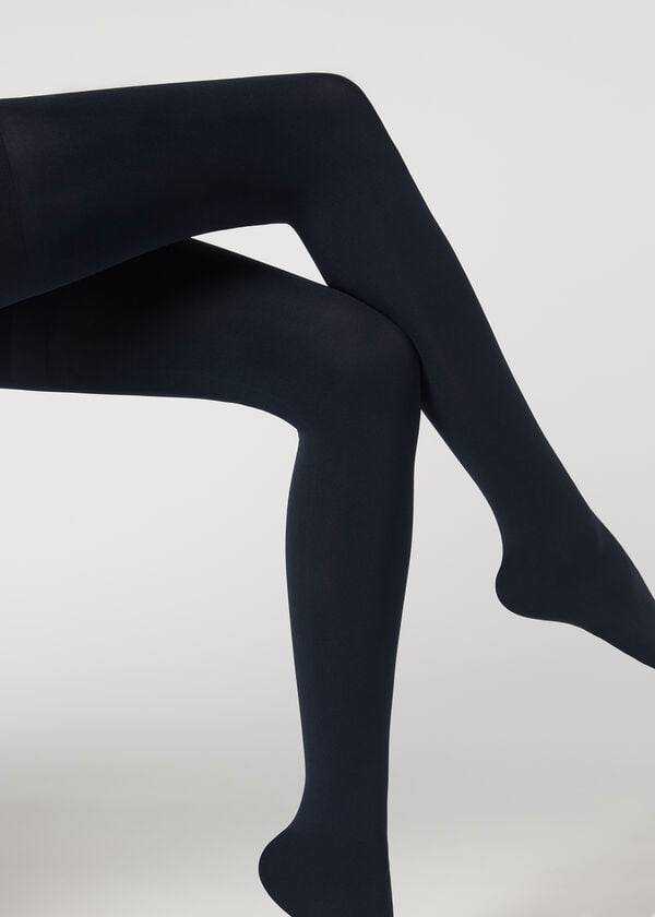 calzedonia 80 denier super opaque total shaper collant donna blu