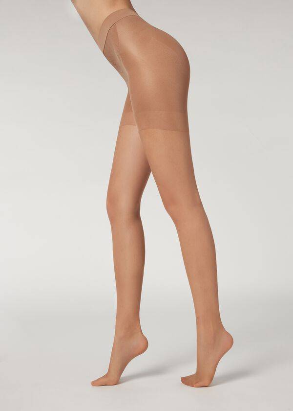 collant da donna trasparente total shaper 15 denari calzedonia marrone