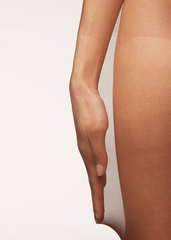 collant invisibili trasparenti essenziali calzedonia 20 denari da donna colore marrone
