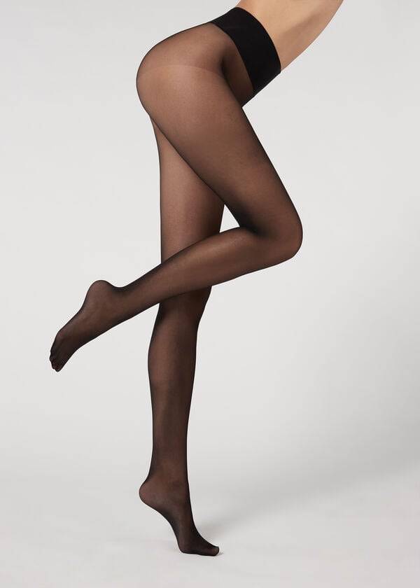 collant velato invisibile essential 20 denari calzedonia da donna nero