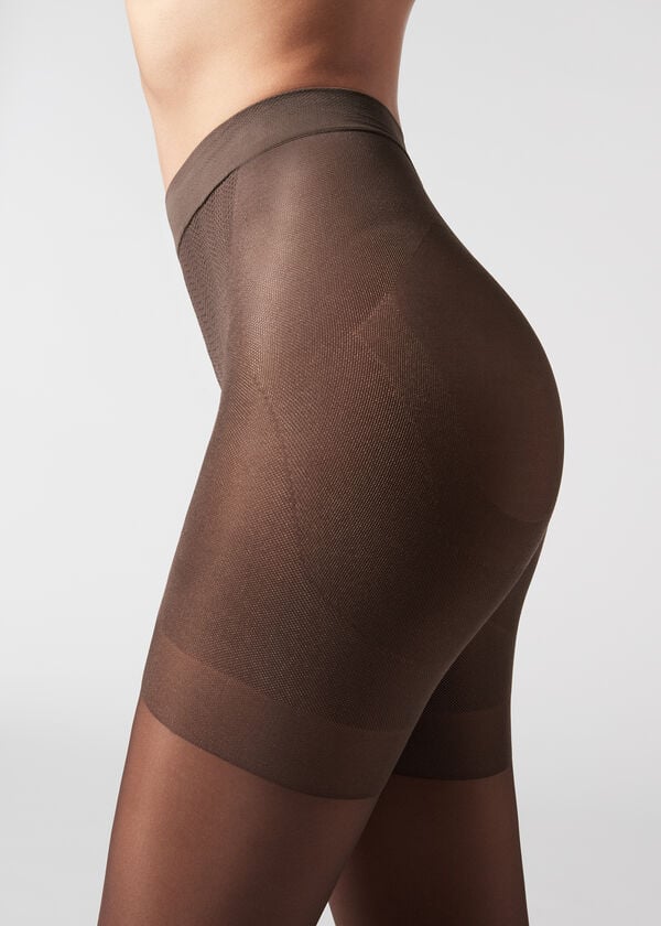 collant donna calzedonia 30 denari total shaper sheer coffee