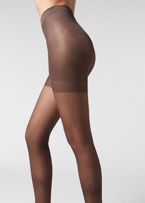 collant donna calzedonia 30 denari total shaper sheer coffee