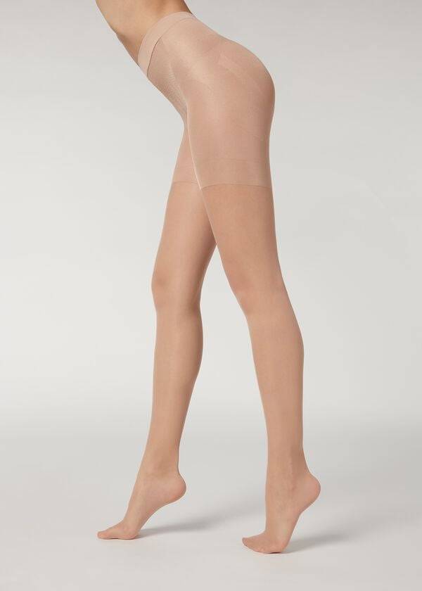 calzedonia 30 denier total shaper sheer collant donna beige