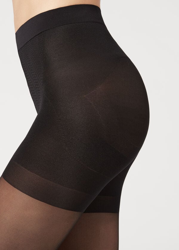 collant nero da donna calzedonia 30 denari total shaper sheer