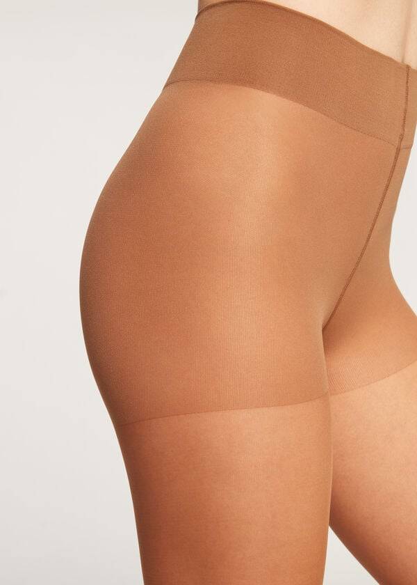 collant da donna calzedonia 40 denari action medium sheer tights marrone