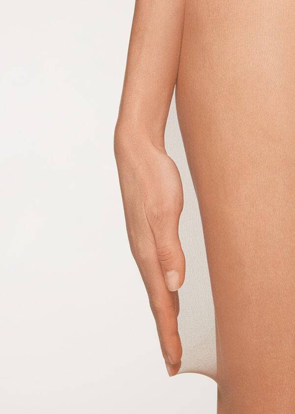 collant velato da donna calzedonia premium matt second skin 15 denari marrone