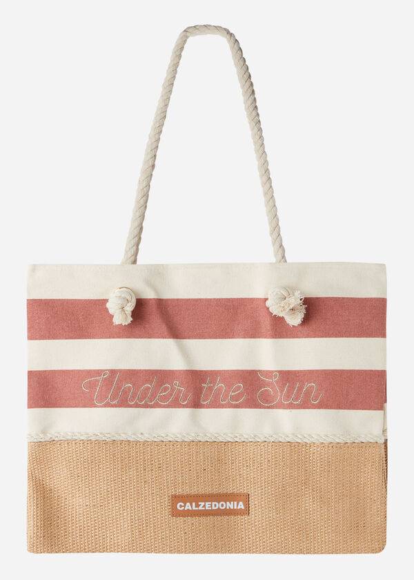 borsa da spiaggia a righe calzedonia marrone accessori da donna