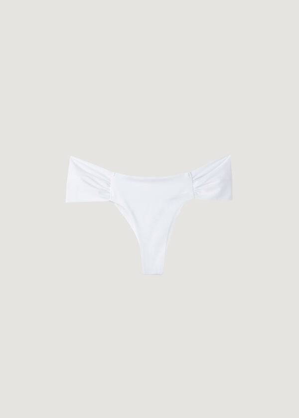 slip bikini brasiliano ecologico indonesiano calzedonia da donna bianco