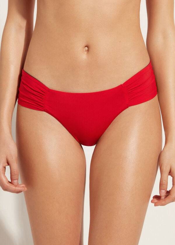 slip bikini brasiliano eco indonesia calzedonia da donna rosso
