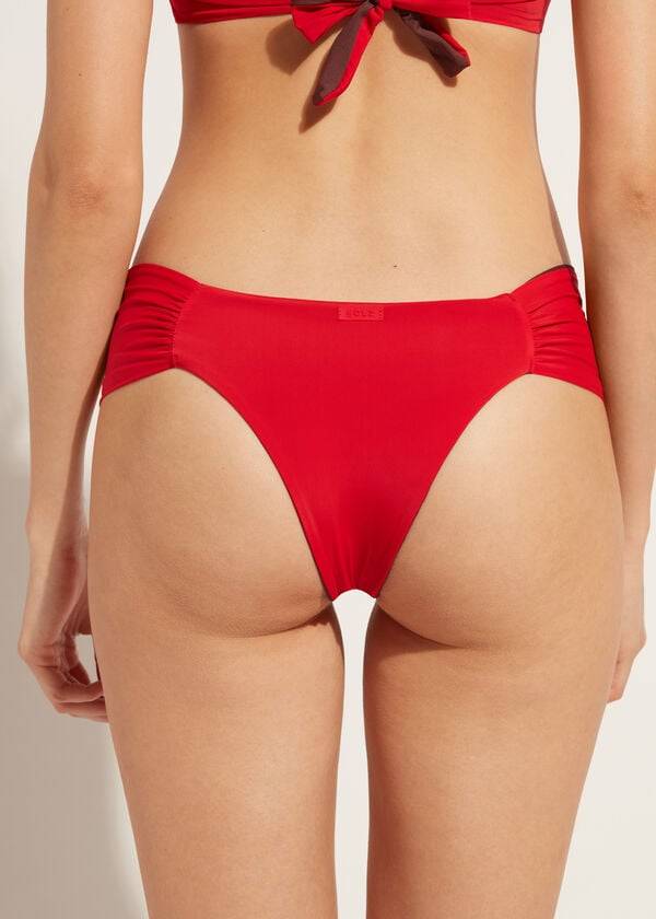 slip bikini brasiliano eco indonesia calzedonia da donna rosso