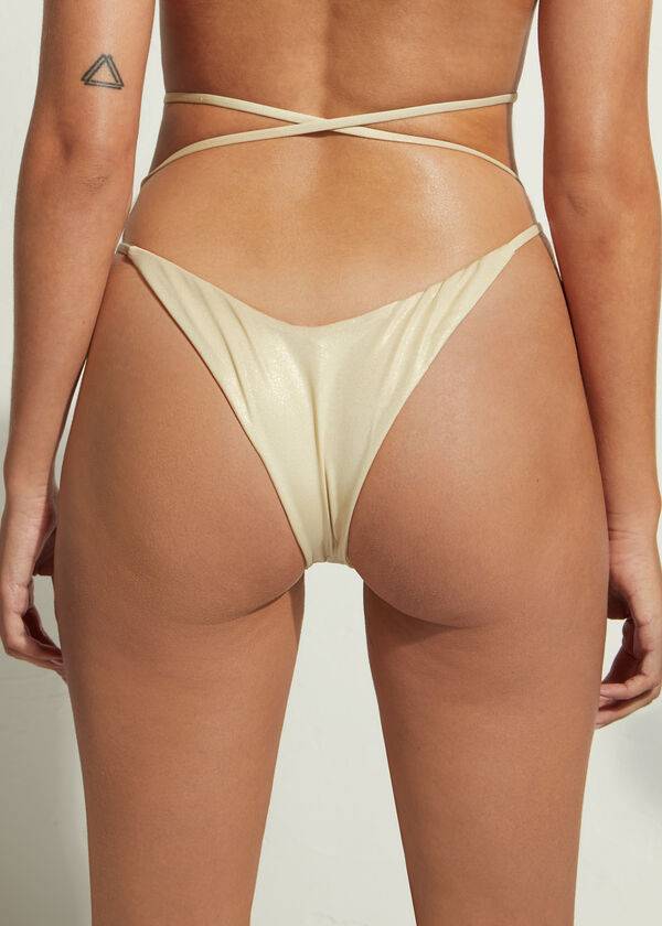 slip bikini brasiliano abu dhabi calzedonia da donna color oro